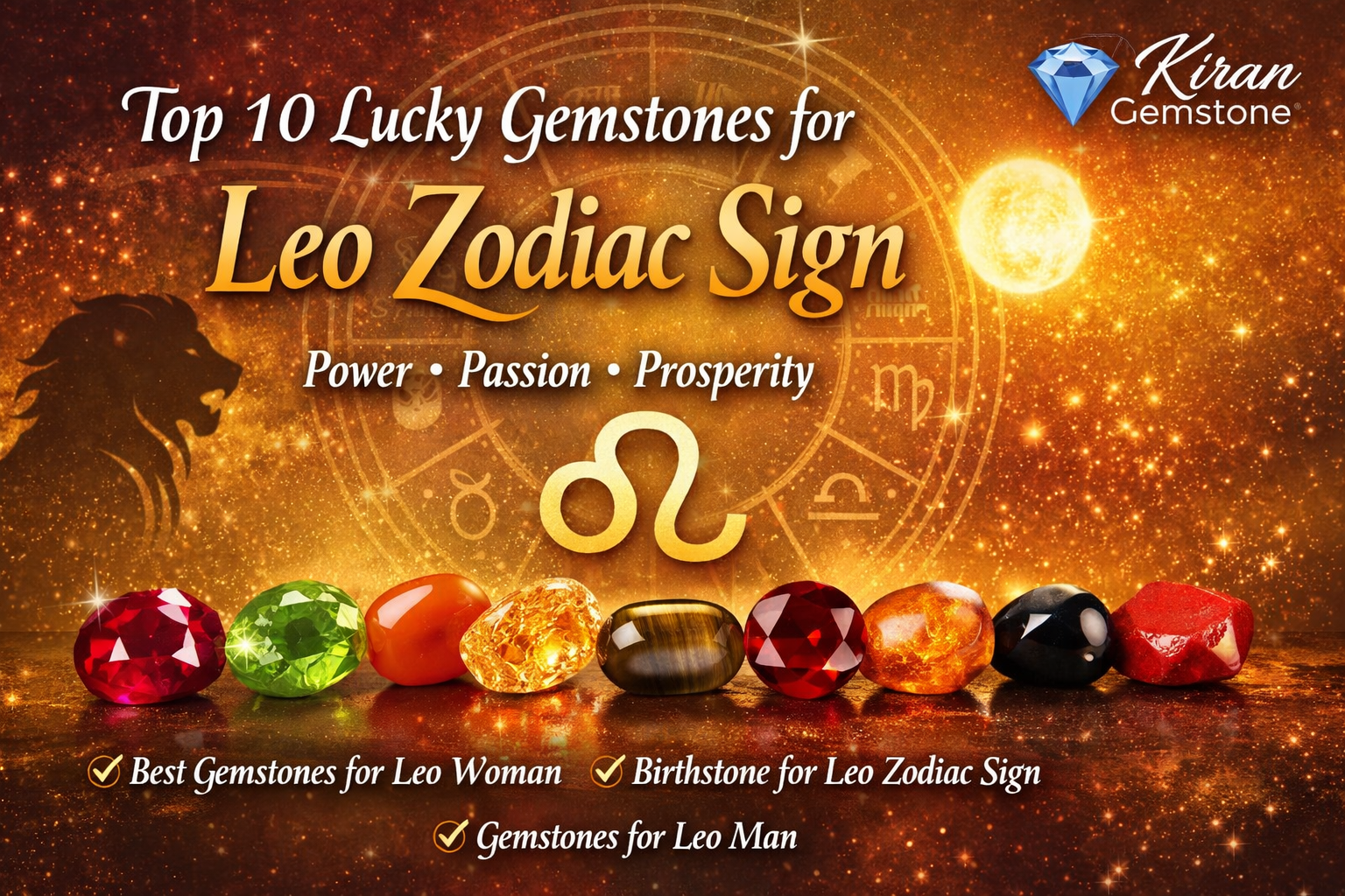 Best Gemstones for Leo Zodiac Sign